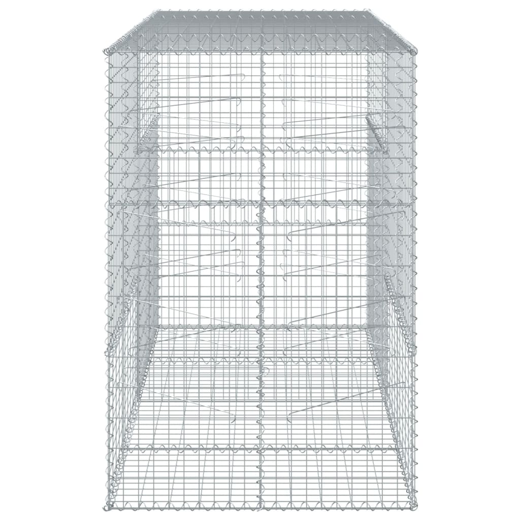 Cesto Gabbione con Copertura 200x100x150 cm in Ferro Zincato