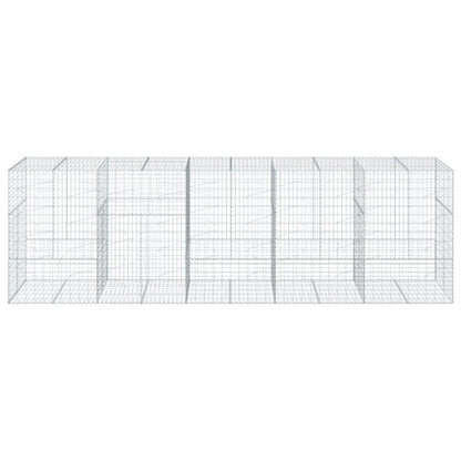 Cesto Gabbione con Copertura 500x100x150 cm in Ferro Zincato