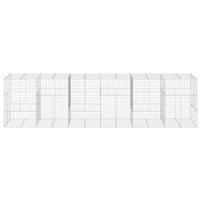 Cesto Gabbione con Copertura 600x100x150 cm in Ferro Zincato