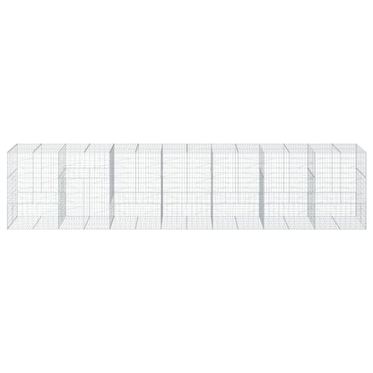 Cesto Gabbione con Copertura 700x100x150 cm in Ferro Zincato