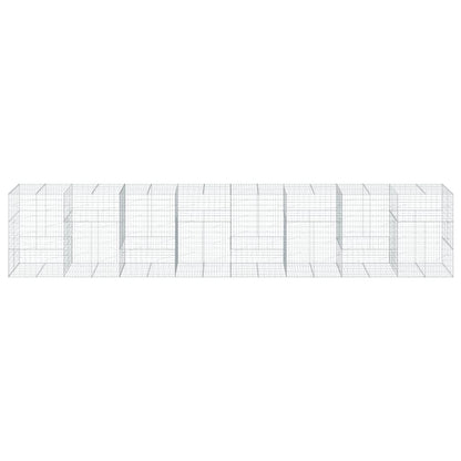 Cesto Gabbione con Copertura 800x100x150 cm in Ferro Zincato