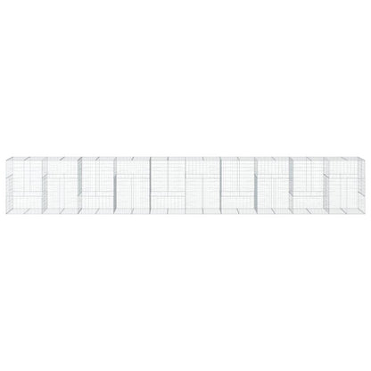Cesto Gabbione con Copertura 1000x100x150 cm in Ferro Zincato