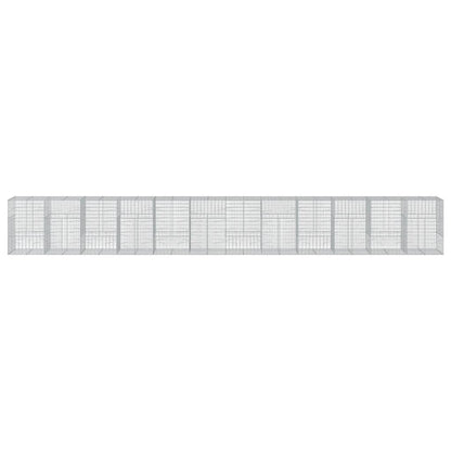 Cesto Gabbione con Copertura 1200x100x150 cm in Ferro Zincato
