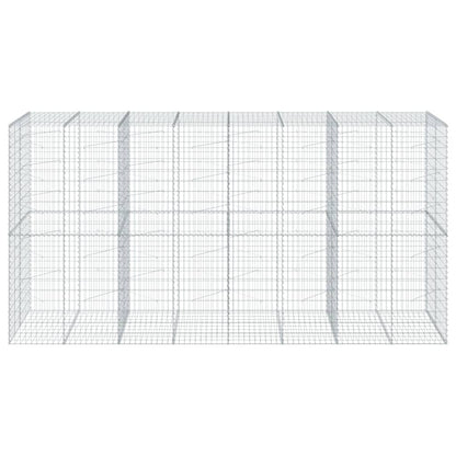 Cesto Gabbione con Copertura 400x100x200 cm in Ferro Zincato