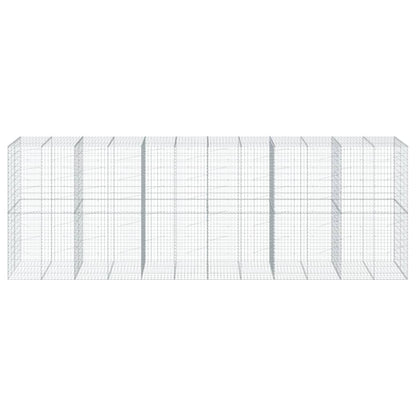 Cesto Gabbione con Copertura 600x100x200 cm in Ferro Zincato