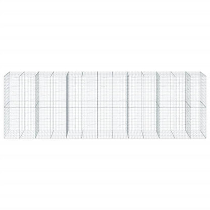 Cesto Gabbione con Copertura 650x100x200 cm in Ferro Zincato