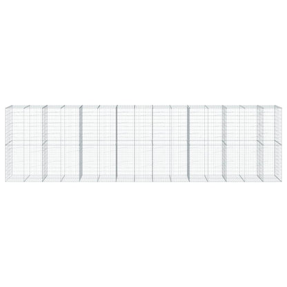 Cesto Gabbione con Copertura 750x100x200 cm in Ferro Zincato