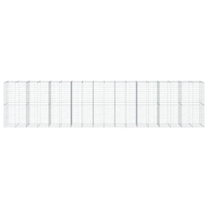 Cesto Gabbione con Copertura 900x100x200 cm in Ferro Zincato