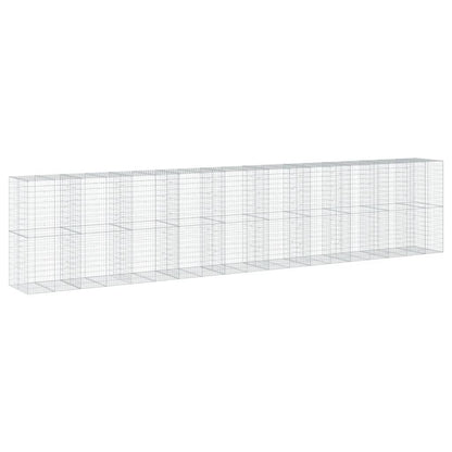 Cesto Gabbione con Copertura 950x100x200 cm in Ferro Zincato