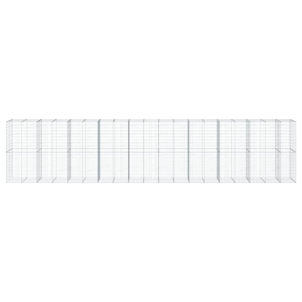 Cesto Gabbione con Copertura 950x100x200 cm in Ferro Zincato