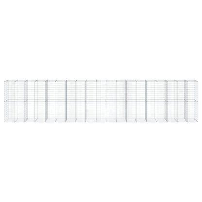 Cesto Gabbione con Copertura 950x100x200 cm in Ferro Zincato