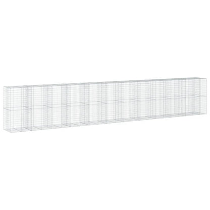 Cesto Gabbione con Copertura 1150x100x200 cm in Ferro Zincato