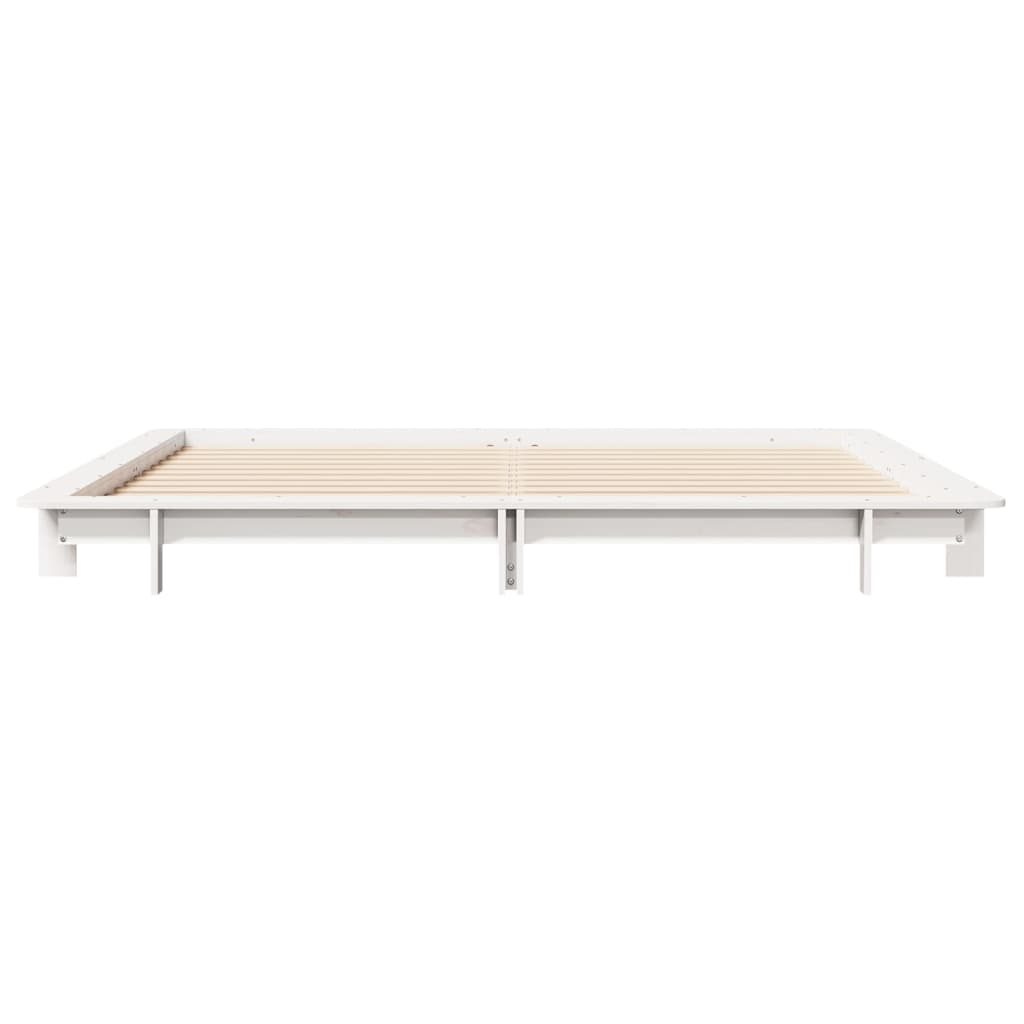 Letto senza Materasso Bianco 160x200 cm Legno Massello di Pino