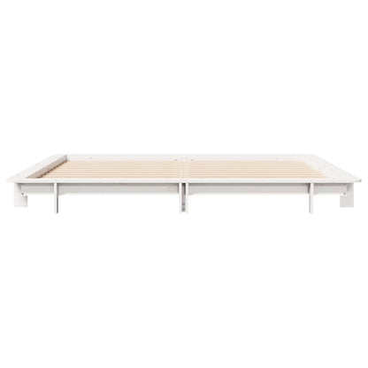 Letto senza Materasso Bianco 160x200 cm Legno Massello di Pino