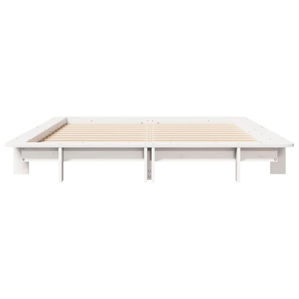 Letto senza Materasso Bianco 140x200 cm Legno Massello di Pino