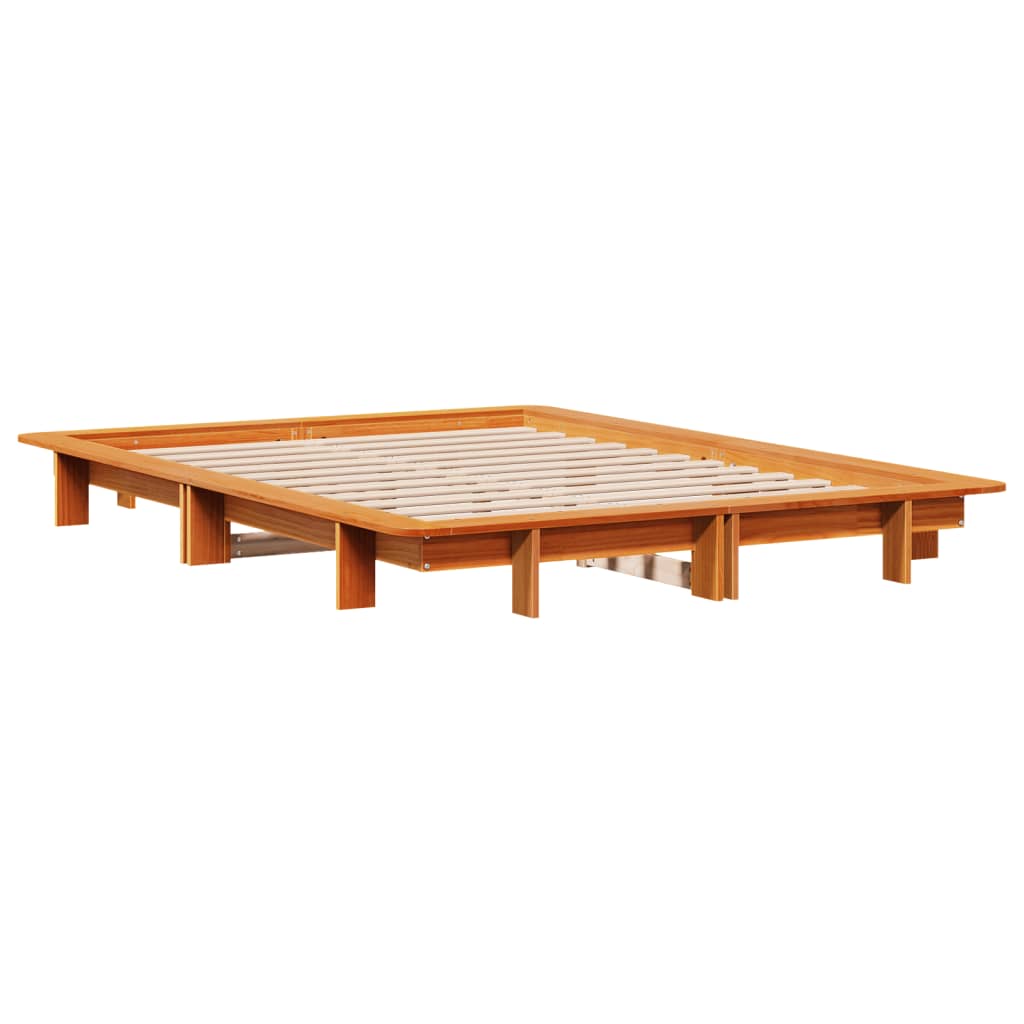 Giroletto senza Materasso Marrone Cera 140x200cm Massello Pino