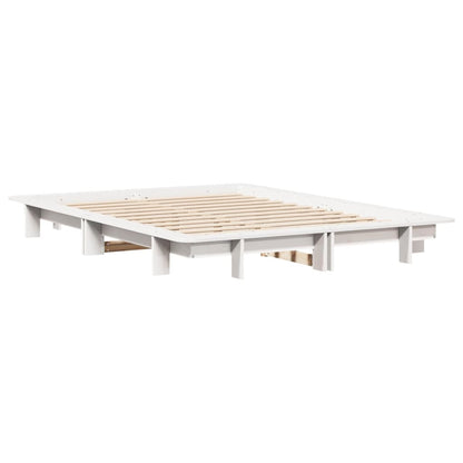 Letto senza Materasso Bianco 120x200 cm Legno Massello di Pino