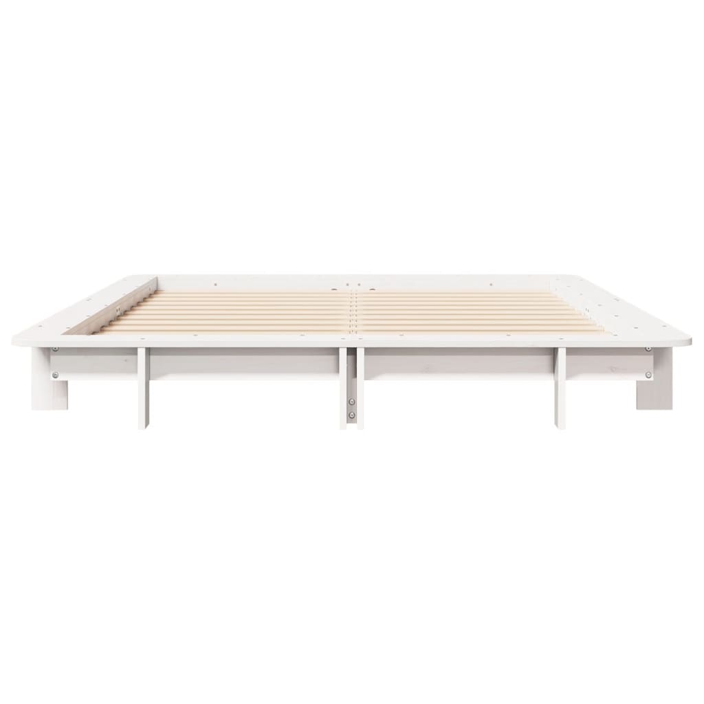 Letto senza Materasso Bianco 120x200 cm Legno Massello di Pino
