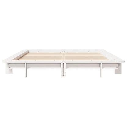 Letto senza Materasso Bianco 120x200 cm Legno Massello di Pino