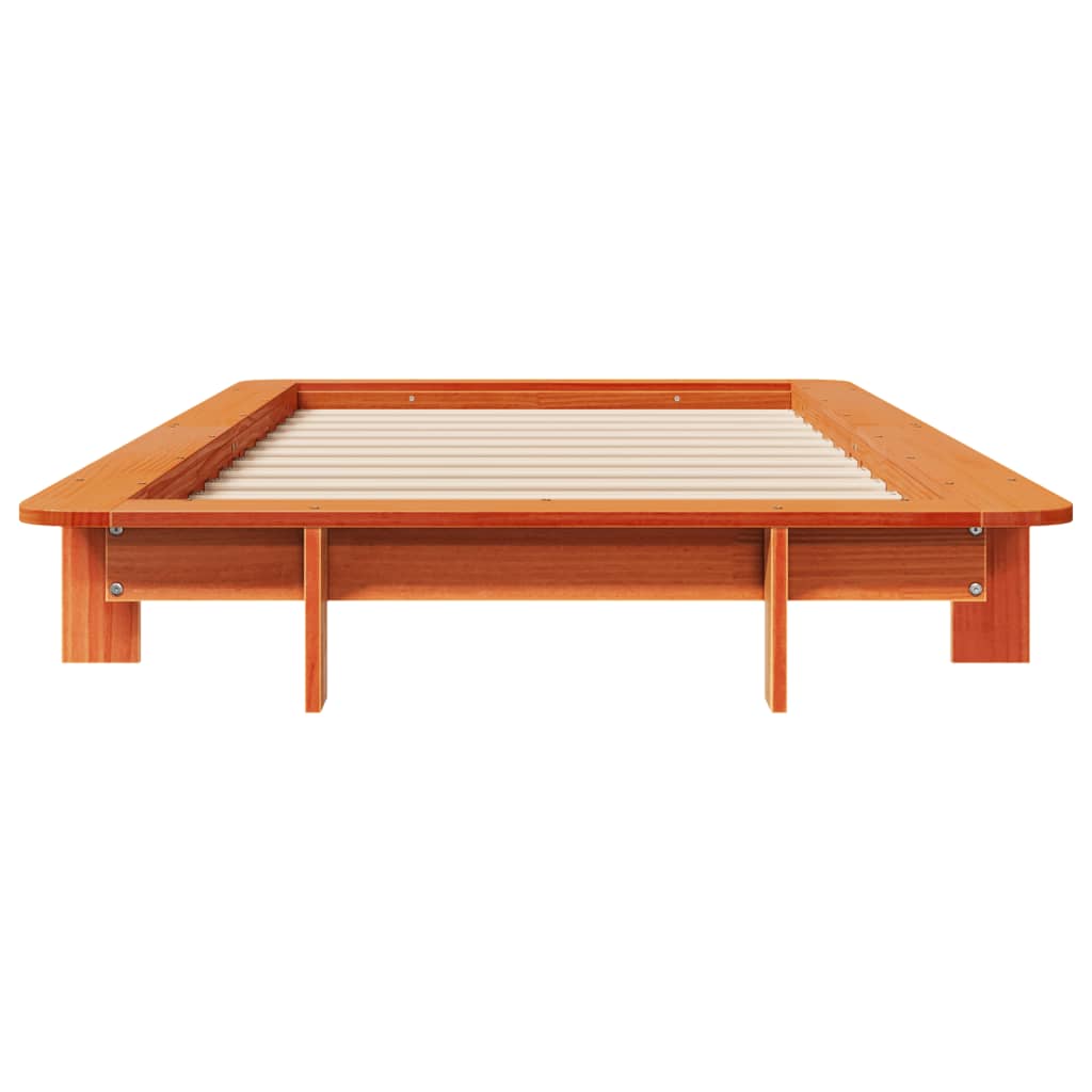 Letto senza Materasso Marrone Cera 90x200 cm Legno di Pino