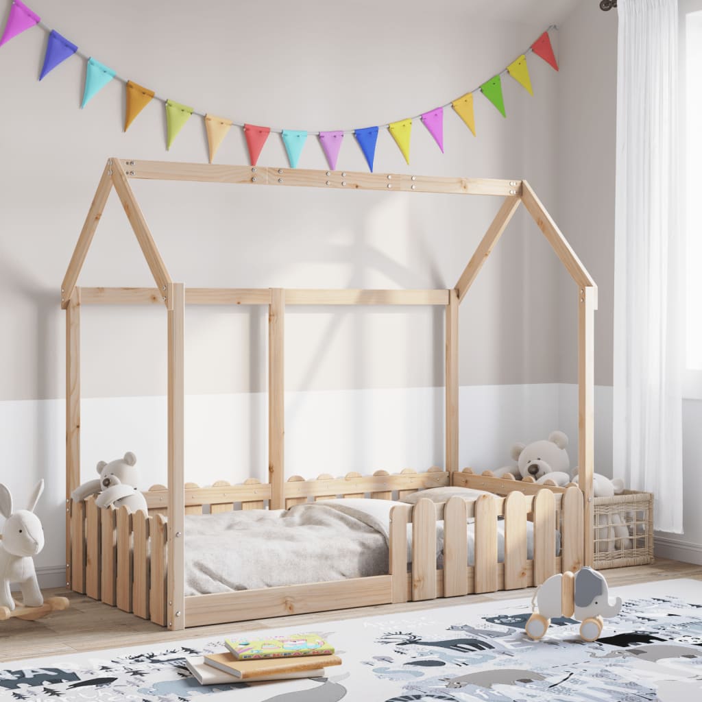 Giroletto Casetta per Bambini 80x160 cm Legno Massello di Pino