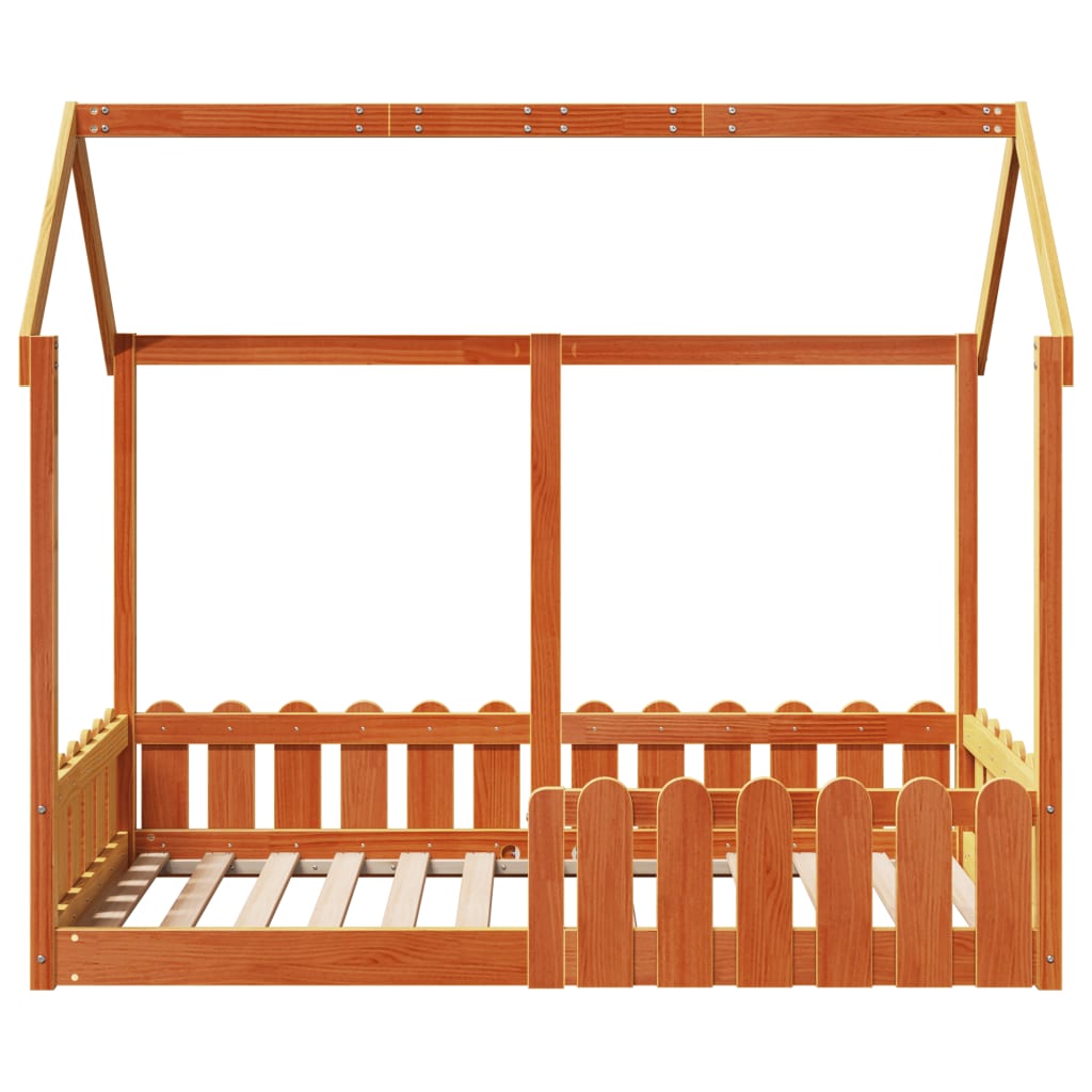 Giroletto Casetta Bambini Marrone Cera 80x160 cm Massello Pino