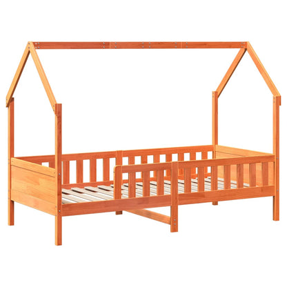 Giroletto Casetta Bambini Marrone Cera 90x200 cm Massello Pino