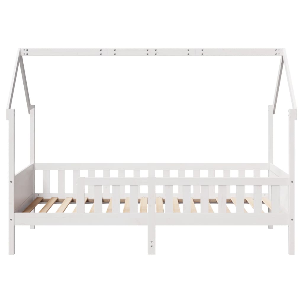 Giroletto Casetta Bambini Bianco 80x200 cm Legno Massello Pino