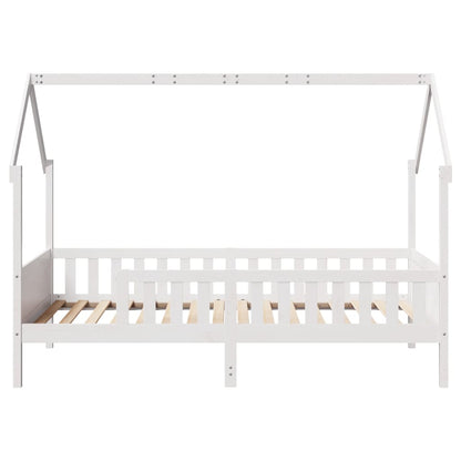 Giroletto Casetta Bambini Bianco 80x200 cm Legno Massello Pino