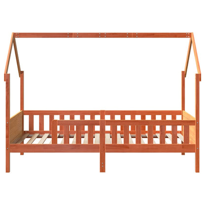 Giroletto Casetta Bambini Marrone Cera 80x200 cm Massello Pino