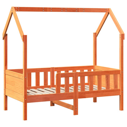 Giroletto Casetta Bambini Marrone Cera 80x160 cm Massello Pino