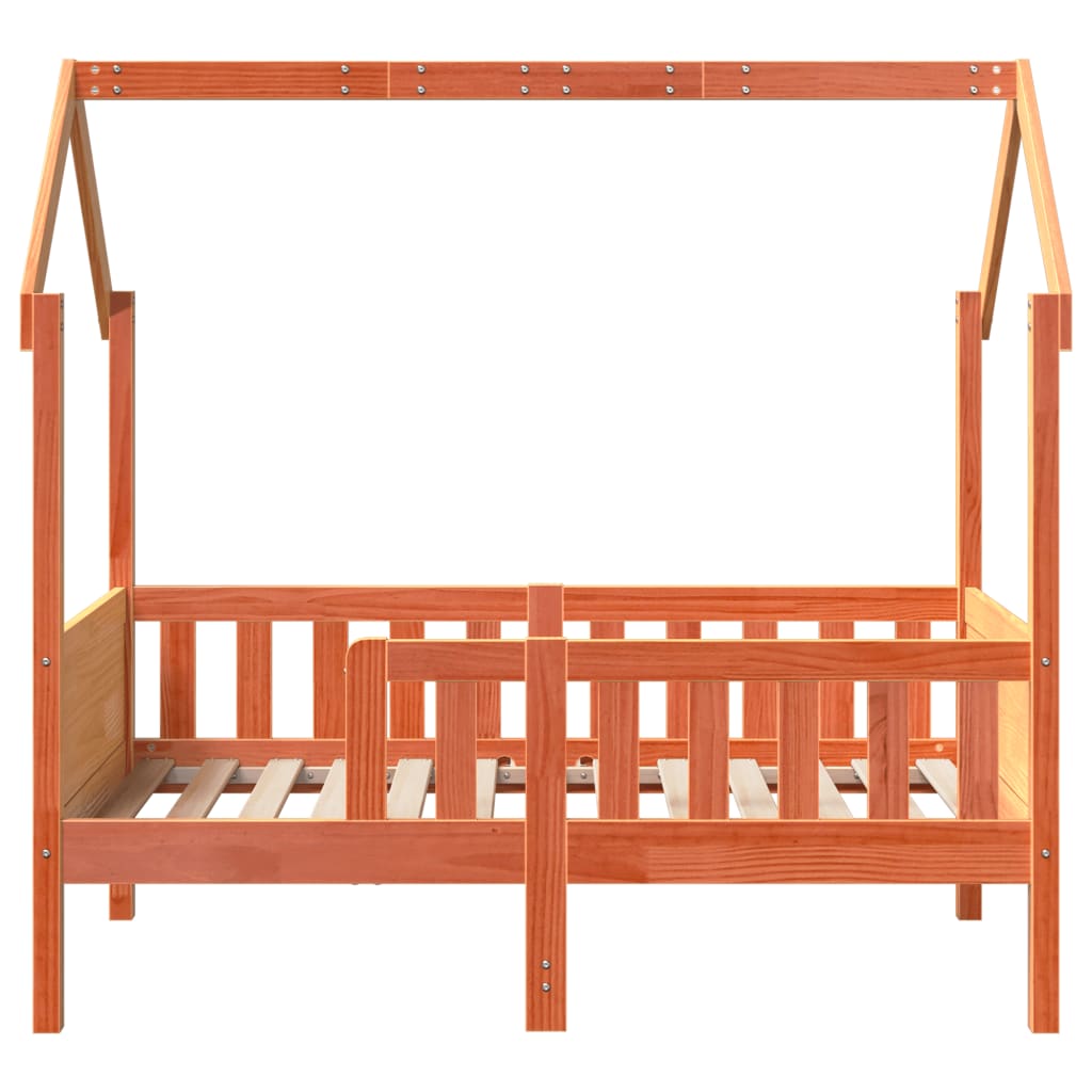 Giroletto Casetta Bambini Marrone Cera 70x140 cm Massello Pino