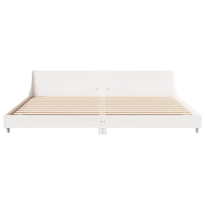 Letto senza Materasso Bianco 180x200 cm Legno Massello di Pino