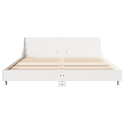 Letto senza Materasso Bianco 150x200 cm Legno Massello di Pino