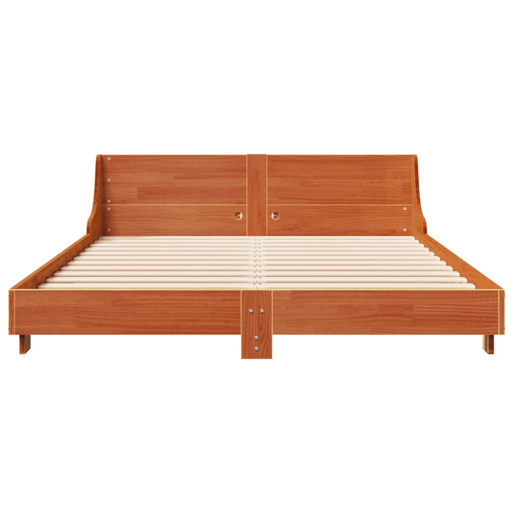 Letto senza Materasso Marrone Cera 150x200 cm in Legno di Pino