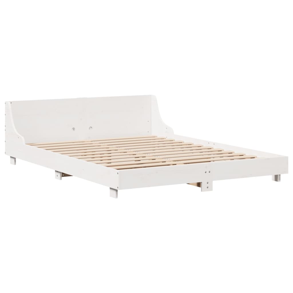 Letto senza Materasso Bianco 140x200 cm Legno Massello di Pino