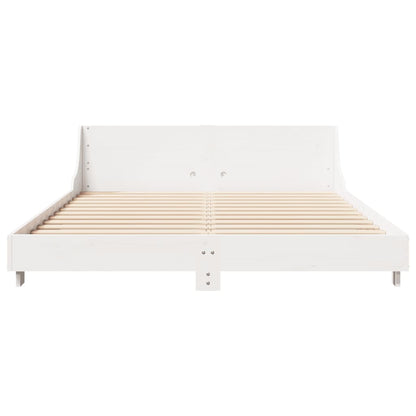 Letto senza Materasso Bianco 140x200 cm Legno Massello di Pino