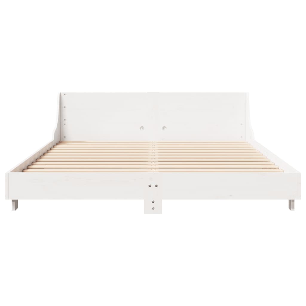 Letto senza Materasso Bianco 120x200 cm Legno Massello di Pino