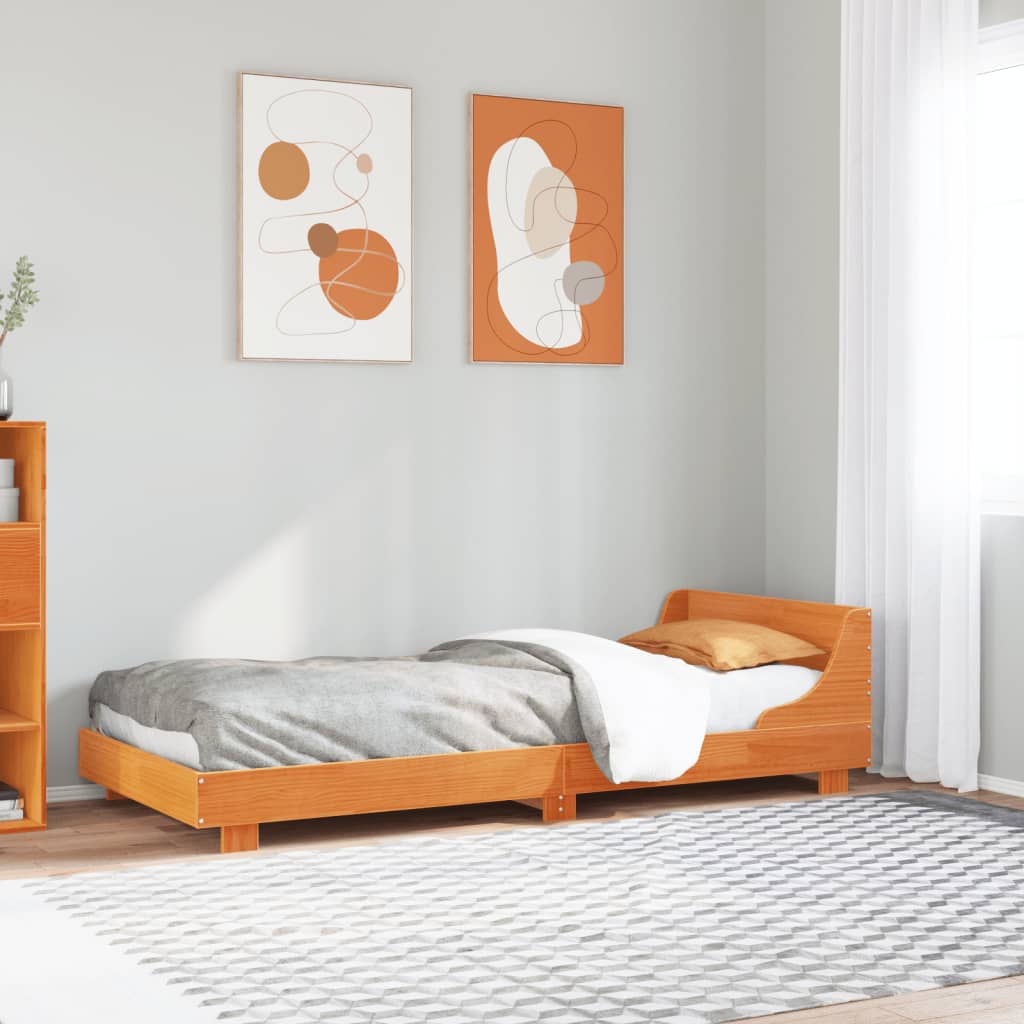 Letto senza Materasso Marrone Cera 90x200 cm Legno di Pino