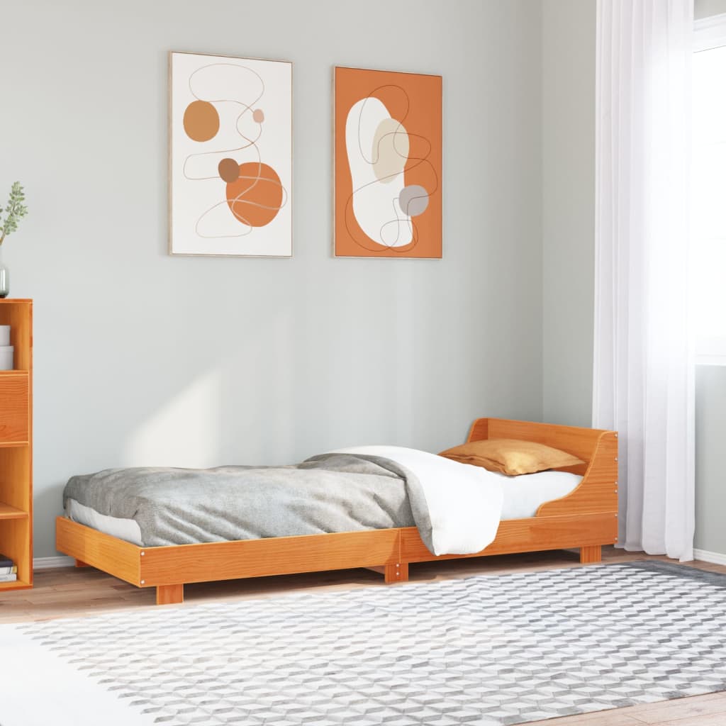 Letto senza Materasso Marrone Cera 90x190 cm in Legno di Pino