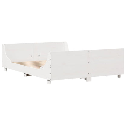 Letto senza Materasso Bianco 120x200 cm Legno Massello di Pino