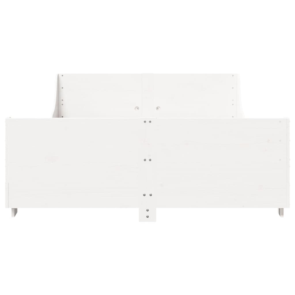 Letto senza Materasso Bianco 120x200 cm Legno Massello di Pino