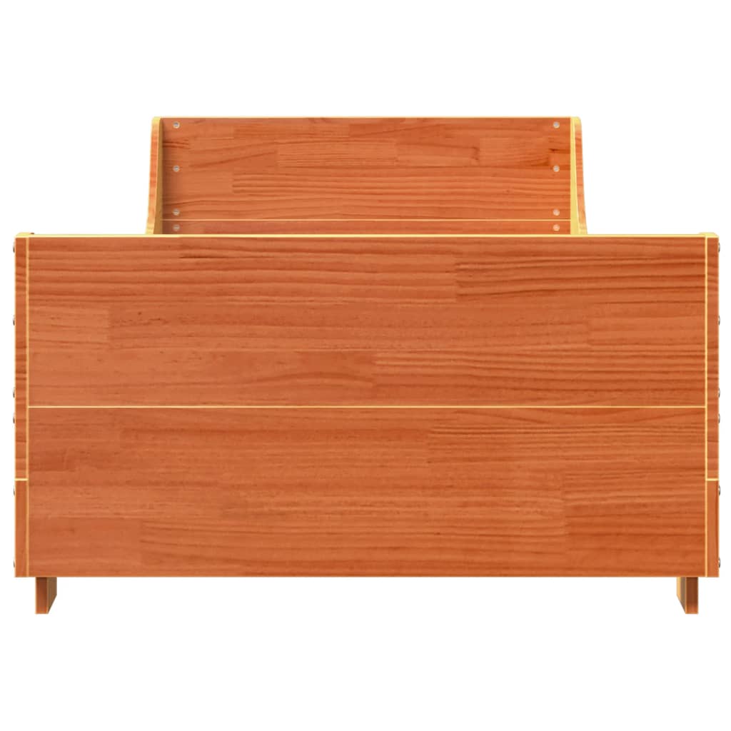 Letto senza Materasso Marrone Cera 100x200 cm in Legno di Pino