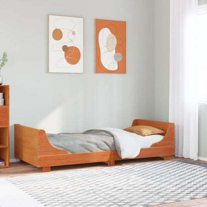 Letto senza Materasso Marrone Cera 100x200 cm in Legno di Pino
