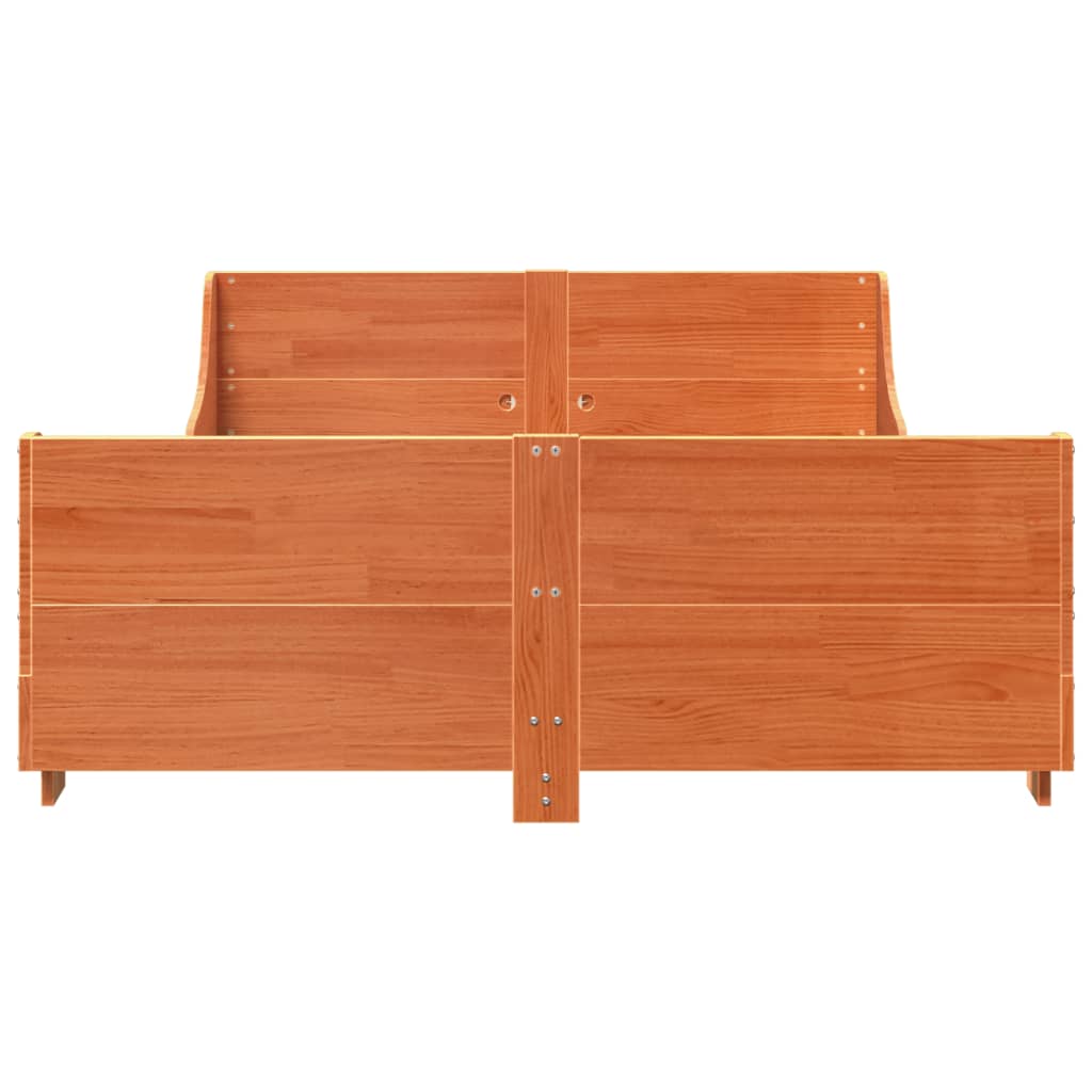 Letto senza Materasso Marrone Cera 120x190 cm in Legno di Pino