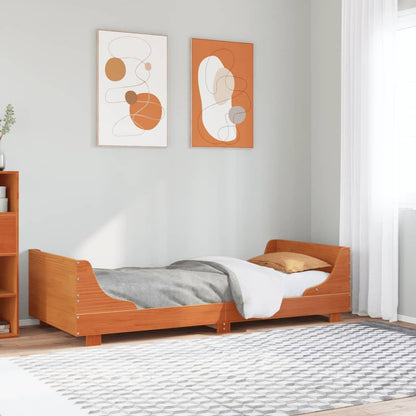 Letto senza Materasso Marrone Cera 90x190 cm in Legno di Pino