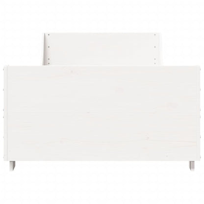 Letto senza Materasso Bianco 75x190 in Legno Massello di Pino