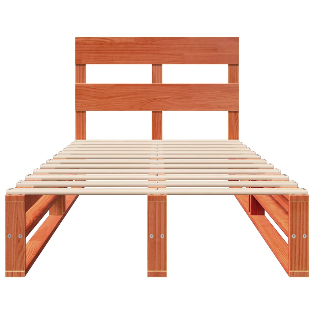 Letto senza Materasso Marrone Cera 100x200 cm in Legno di Pino