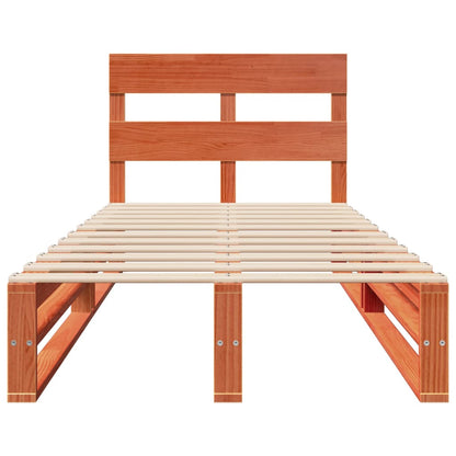 Letto senza Materasso Marrone Cera 100x200 cm in Legno di Pino