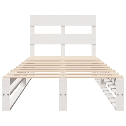 Letto senza Materasso Bianco 75x190 in Legno Massello di Pino